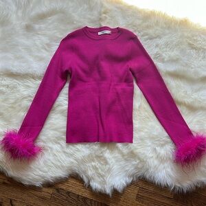 Magenta feather sweater